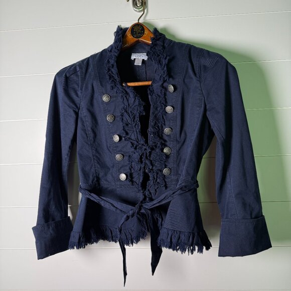 Ann Taylor Loft Jacket, Navy, Size 2 Cotton & Spandex Blend - Picture 1 of 11